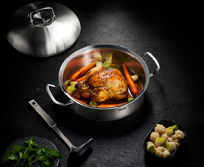 Buy stainless steel roasters and casserole pots, Fissler®