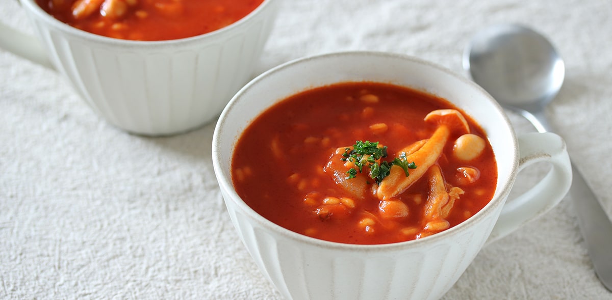 もち麦とひよこ豆のミネストローネ