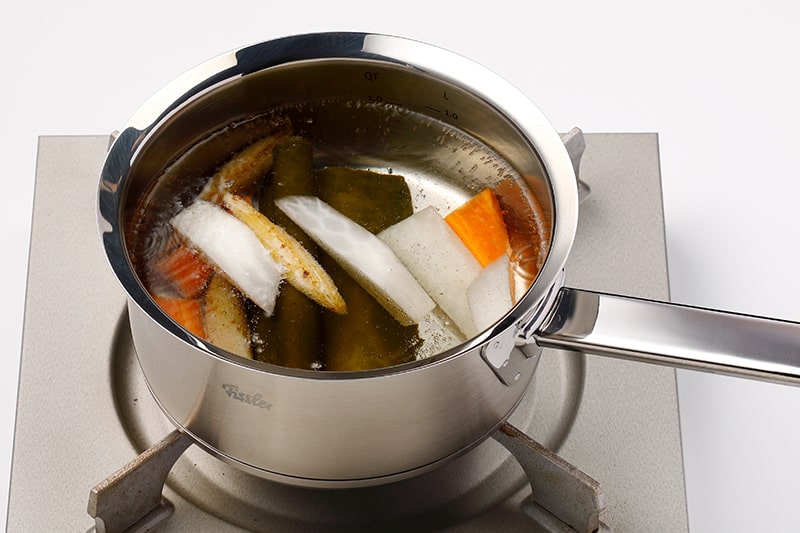 根菜とつみれの白味噌仕立て手順