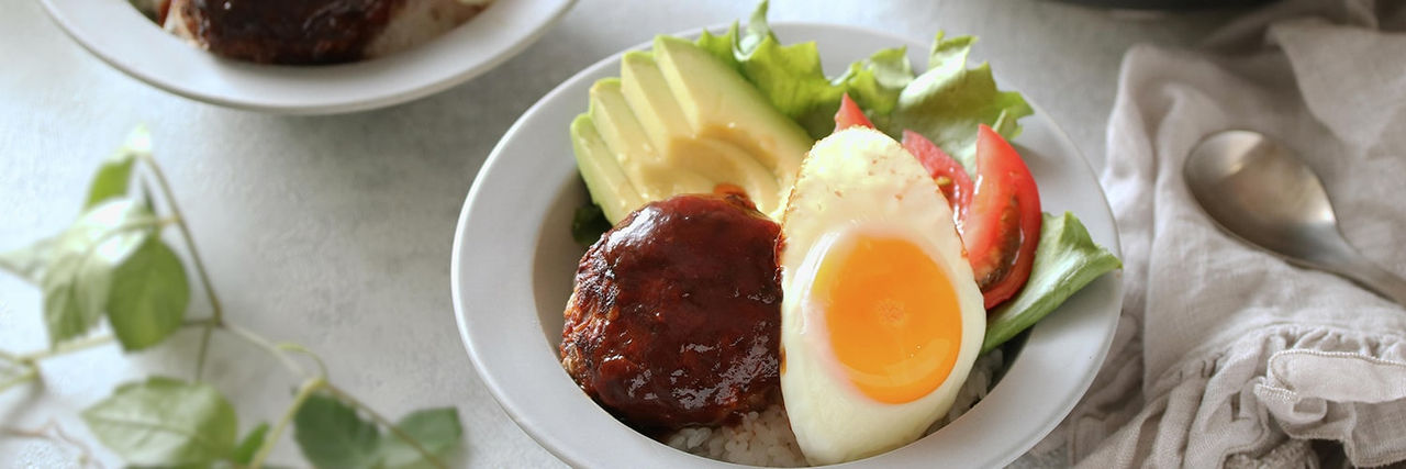 とろとろ卵のノンオイルロコモコ丼